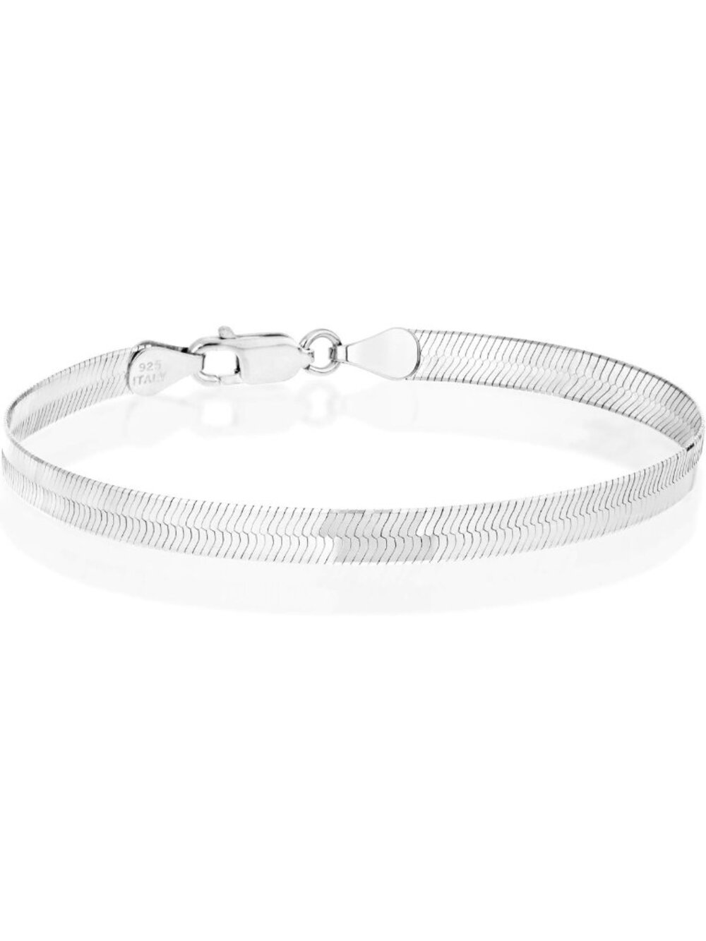 Elegant 18K Gold Plated Herringbone Bracelet in 925 Sterling Silver, Italian